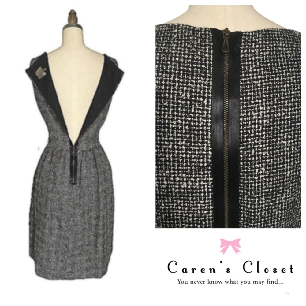 Taylor Embellished Metallic Black Tweed Dress - Picture 4 of 7